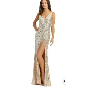 New NWT Mac Duggal 41028 Sequined V-Neck Dress Sz 10 Retails 498.00 USD